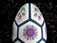 Victorian Garden Ukrainian Easter Egg Pysanky By So Jeo : pysanky pysanka ukrainian easter egg batik art sojeo florals flowers birds stars trees vines blooms buds bluebird owl art sojeo so jeo eggshell egg shell blown decoration ivy garden rainbow rosie posy nightshad victorian trees etched brown chicken eggs turkey
